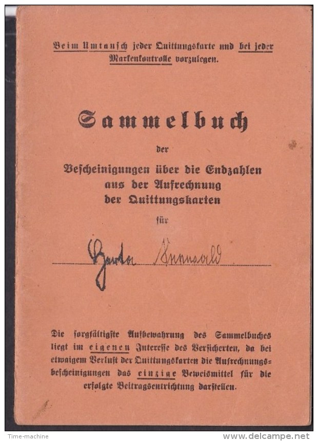 Sammelbuch , Quittungskarten , Krankenkasse , Tilsit 1937-41 - Briefe U. Dokumente