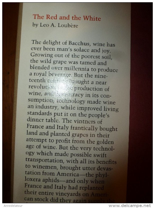 The Red & The White: A History Of Wine In France And Italy In The Nineteenth Century Hardcover – June 30, 1978 - Andere & Zonder Classificatie