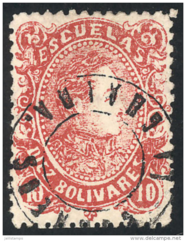 Sc.65, 1880 10B. Rose-red, Used, VF Quality, Catalog Value US$70. - Venezuela