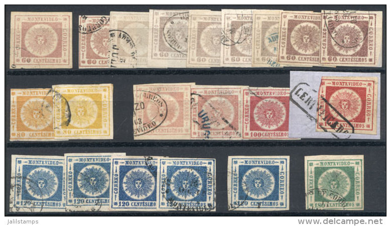 Stockcard With 21 Classic Stamps, Most Of Fine To VF Quality, Including Some Interesting Cancels And A Range Of... - Uruguay