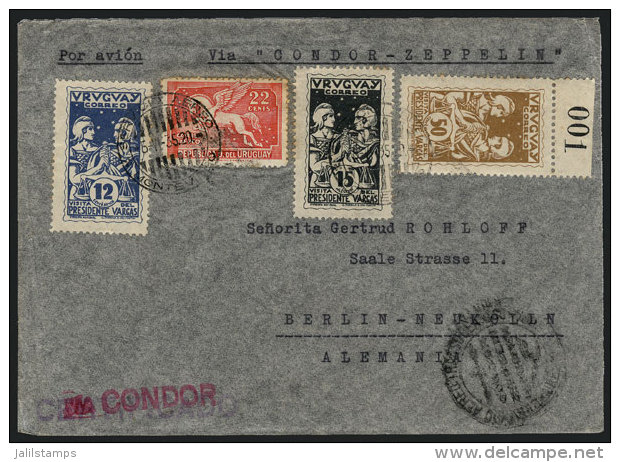 Cover With Nice Postage Of 99c. Sent From Montevideo To Germany On 6/JUN/1935 Via CONDOR-ZEPPELIN, VF Quality,... - Uruguay