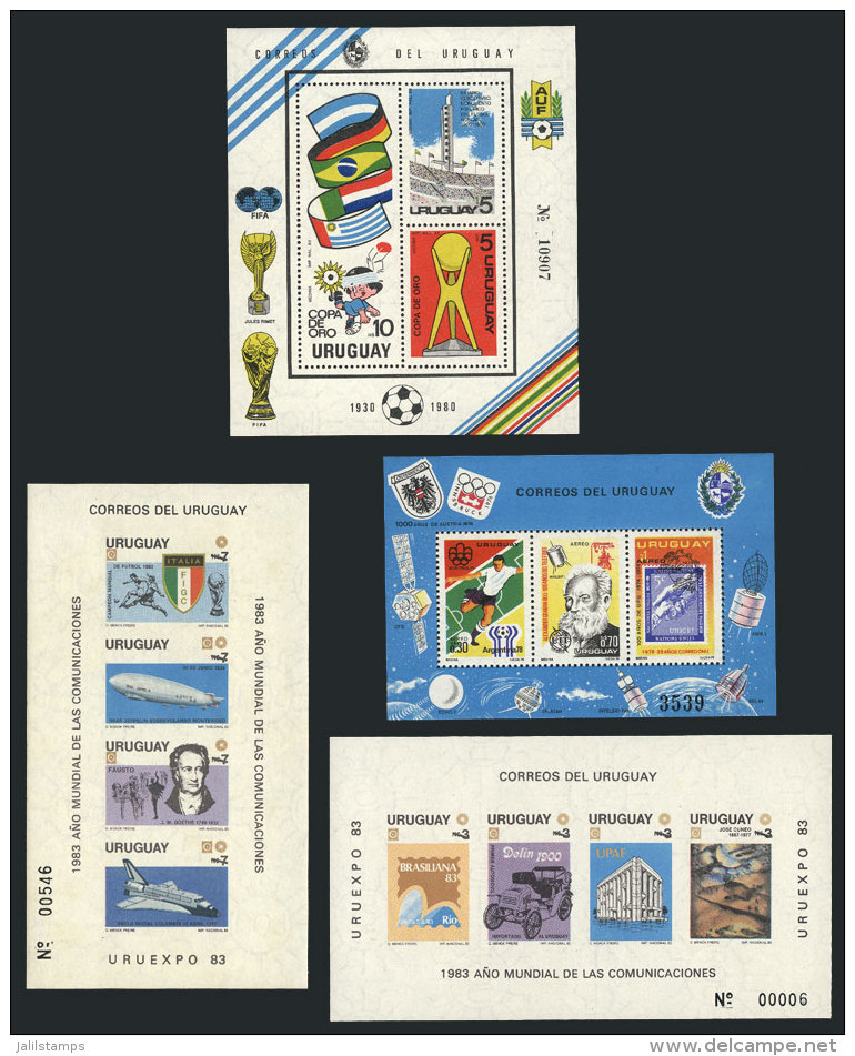 Lot Of 4 Modern Souvenir Sheets, MNH, VF Quality, Very Thematic, Low Start! - Uruguay