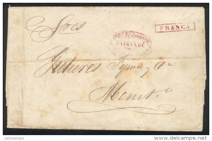 Entire Letter Dated 10/JUN/1858 And Sent To Montevideo, With The Marks 'Admon De Correos - PAYSANDÚ' And... - Uruguay