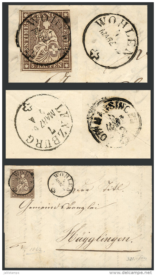 Entire Letter Sent From WOHLEN To Hägglingen On 7/MAR/1862, Franked With 5Rp., VF Quality, Interesting... - Autres & Non Classés