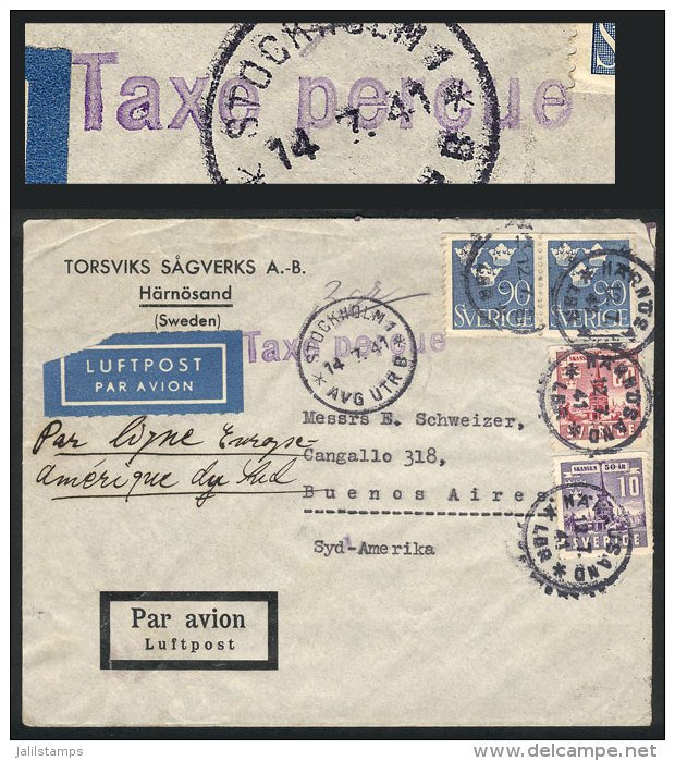 Airmail Cover Sent From Härnosänd To Argentina On 14/JUL/1941 Franked With 2.50Kr., And Interesting... - Sonstige & Ohne Zuordnung