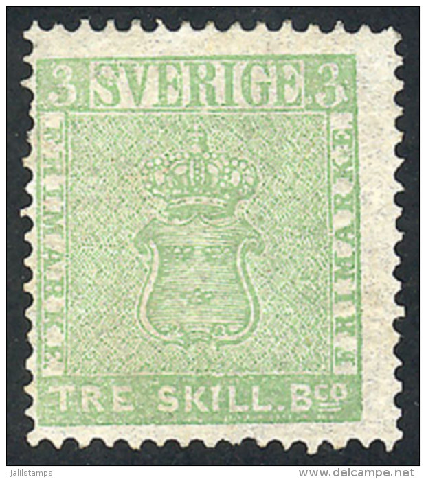 Sc.1q, 1868 3s. Green, Second Reprint, Mint No Gum, Fine To VF Quality, Catalog Value US$460. - Sonstige & Ohne Zuordnung