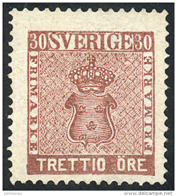 Sc.11, 1858 30o. Brown, Mint No Gum, VF Quality, Catalog Value US$500. - Sonstige & Ohne Zuordnung