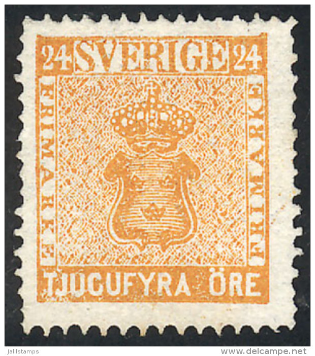 Sc.10, 1858/62 24o. Orange, Mint No Gum, Fine Quality, Catalog Value US$500. - Sonstige & Ohne Zuordnung