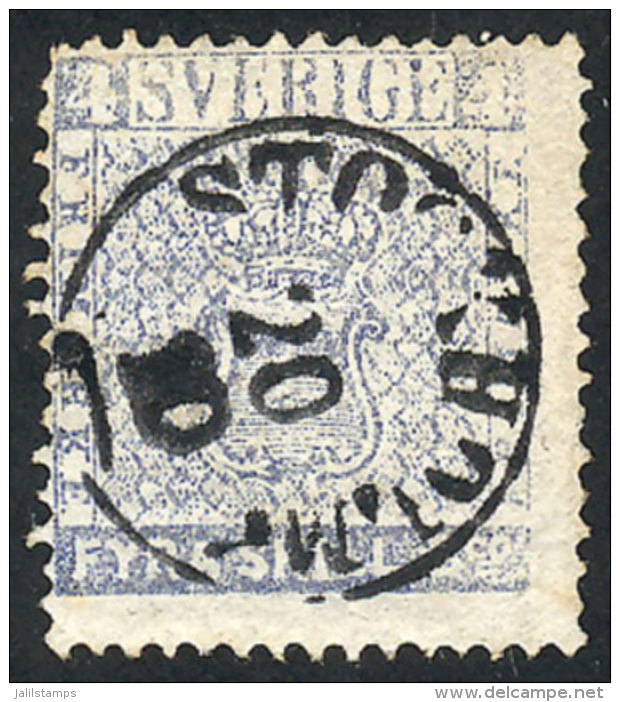 Sc.2e, 1857 4s. Ultramarine-gray, Thick Paper, Used, VF, Catalog Value US$300. - Sonstige & Ohne Zuordnung