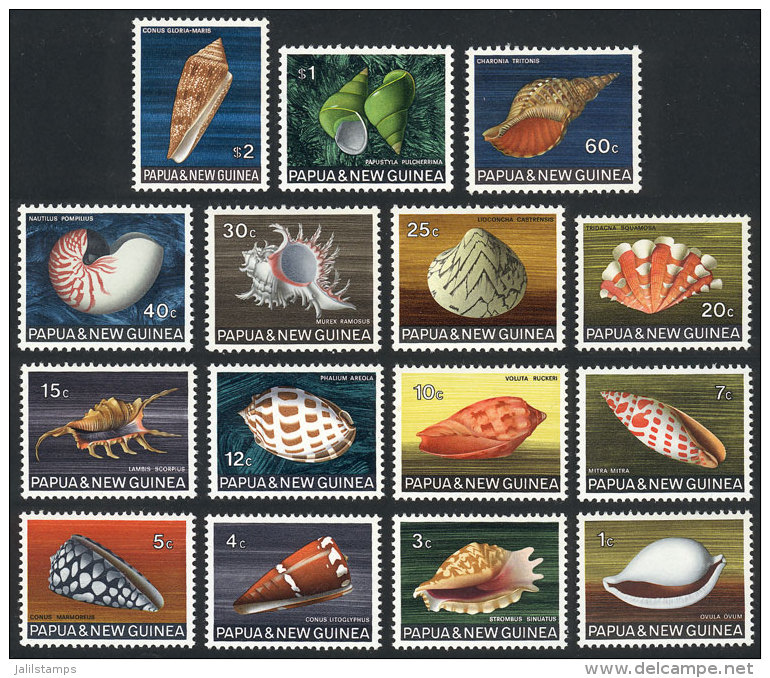 Sc.265/279, 1968/9 Seashells, Cmpl. Set Of 15 Values, MNH, VF Quality! - Papouasie-Nouvelle-Guinée