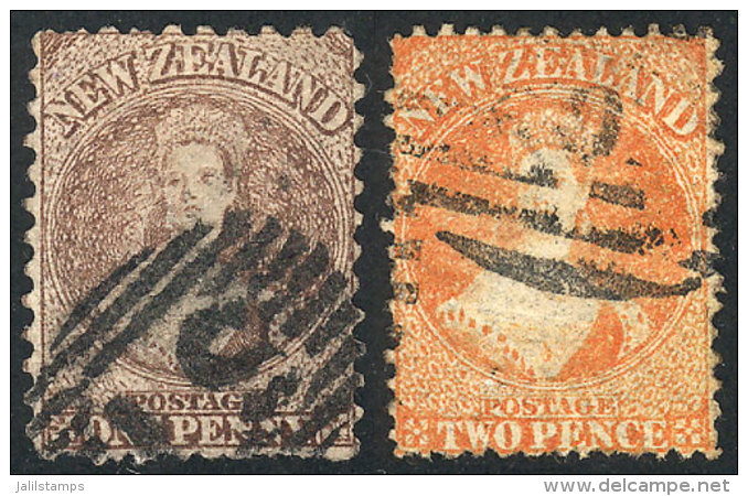 Sc.38 + 40, 1871 1p. Brown Perf 10 And 2p. Orange Perf 12&frac12;, Used, Fine To VF Quality, Catalog Value US$172. - Autres & Non Classés