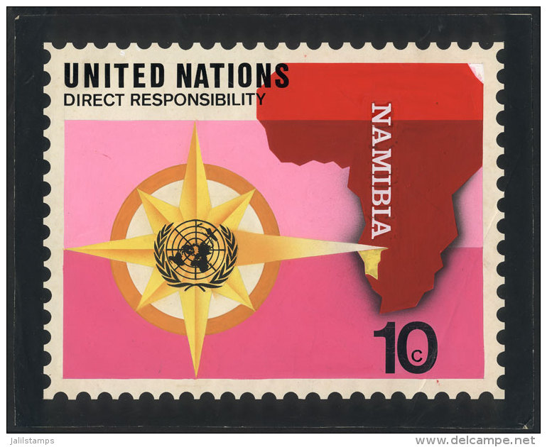 Sc.263, 1975 10c. Namibia (map Of Africa), Unadopted ORIGINAL ARTIST DESIGN (by A. Medina Medina, From Uruguay),... - Sonstige & Ohne Zuordnung