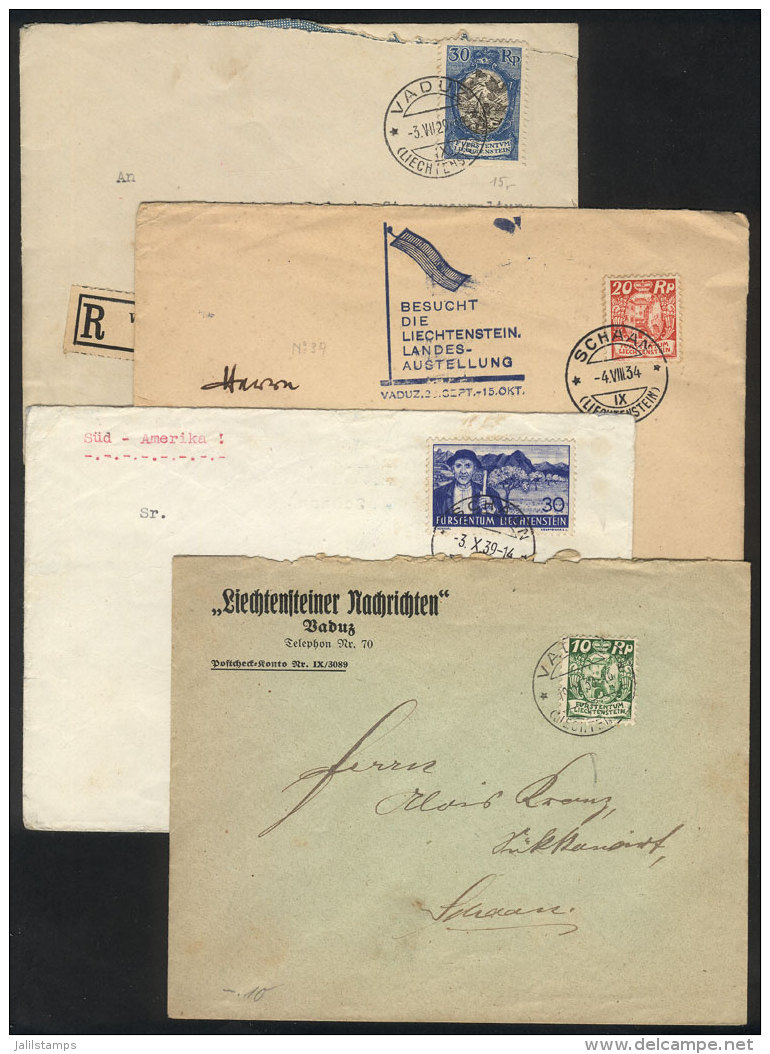 4 Covers Used Between 1929 And 1939, Nice Postages, Scott Catalog Value US$110. - Sonstige & Ohne Zuordnung