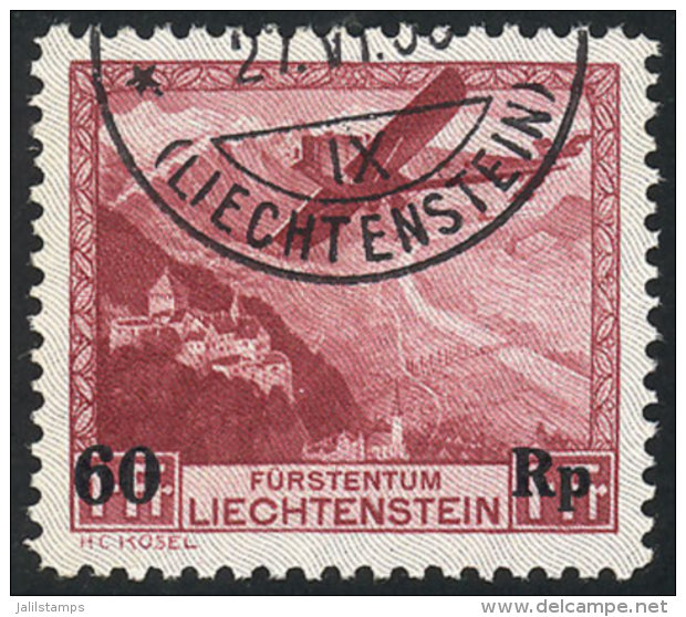 Sc.C14, 1935 60rp. On 1Fr., Used, Excellent Quality! - Poste Aérienne