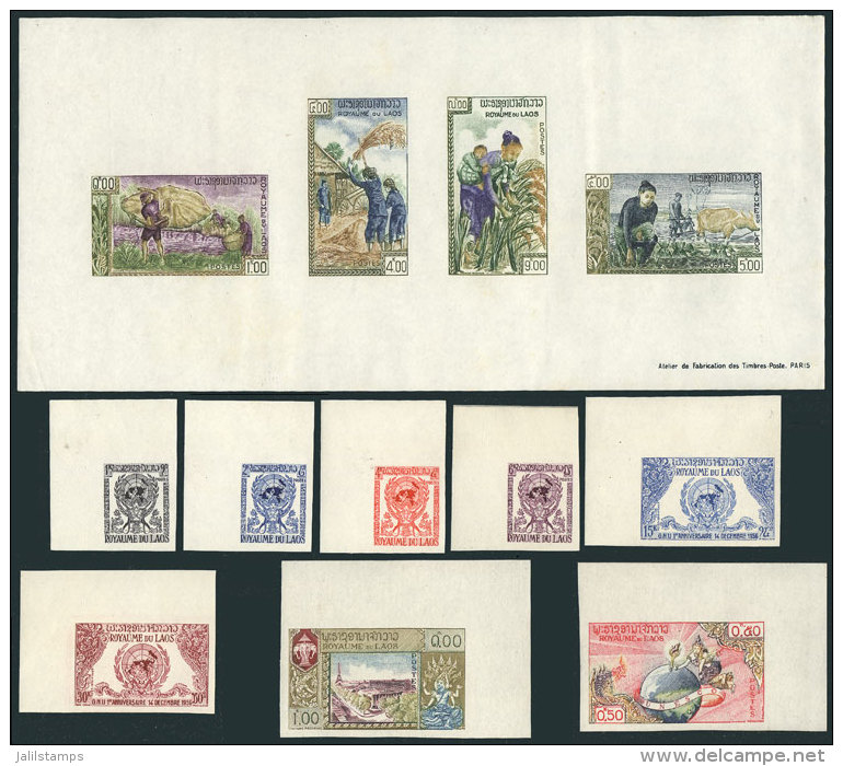 Lot Of IMPERFORATE Stamps And Sets, Including Some PROOFS, And Few Stamps Of French Equatorial Africa. Most... - Laos