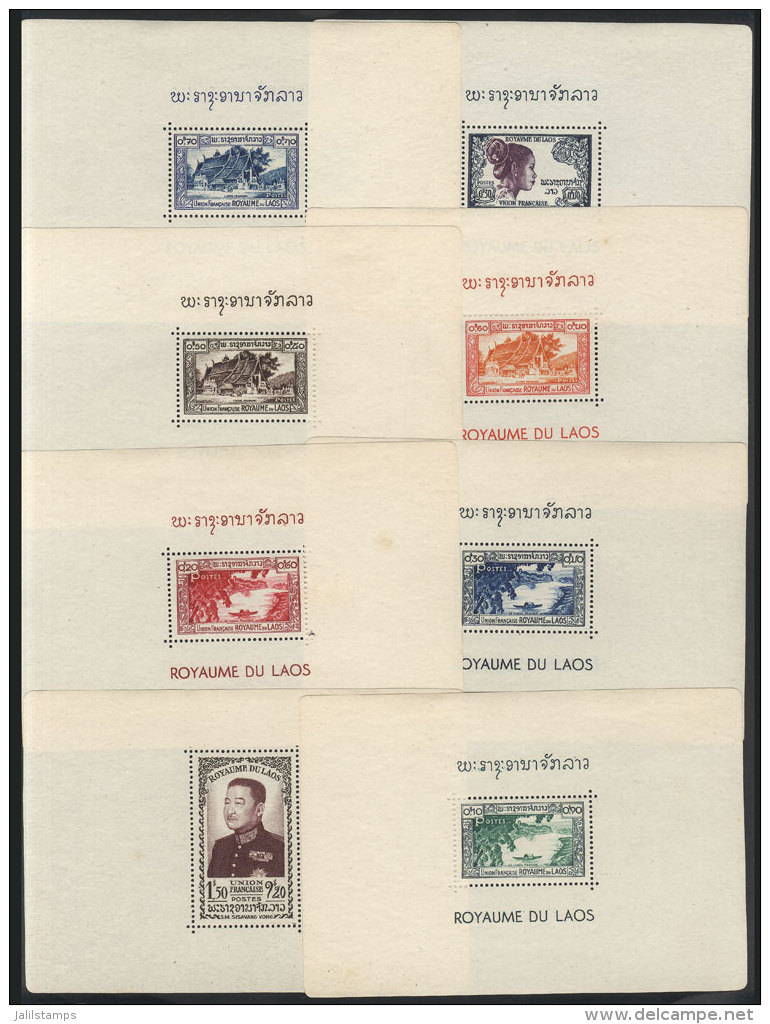 Sc.1/17 + C2/C4 + J1/J6, 1951/2 Complete Set Of 26 Souvenir Sheets, Mint No Gum, Fine To VF General Quality,... - Laos