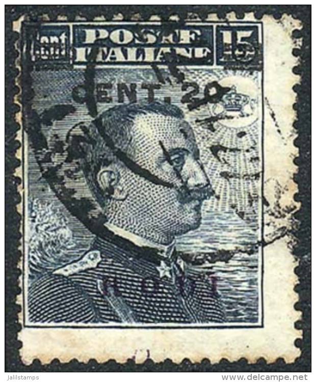 Sc.14, 1916 20c. On 15, Used, Fine Quality, Catalog Value US$175. - Ägäis (Rodi)