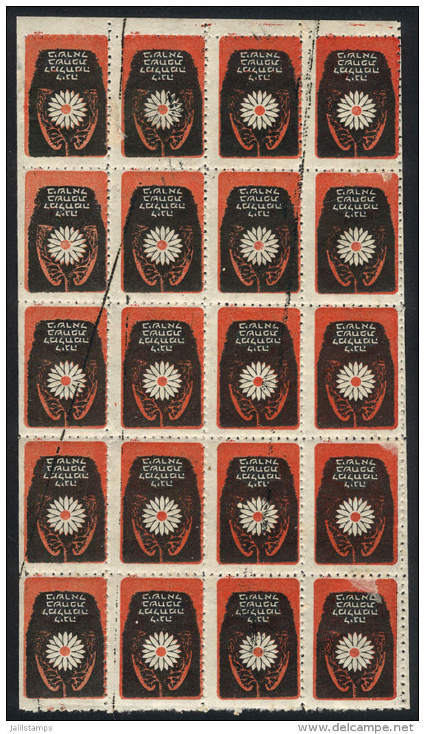 FIGHT AGAINST TUBERCULOSIS: 1970 Issue, Complete Sheet Of 20 Cinderellas, Very Fine Quality! - Autres & Non Classés