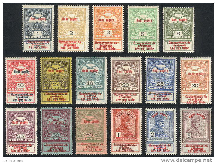 Sc.B18/B34, 1914 Complete Set Of 17 Overprinted Values, Fine Quality, Catalog Value US$137. - Autres & Non Classés