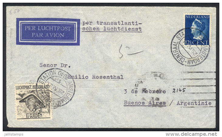 Airmail Cover Sent From Amsterdam To Argentina On 25/AP/1940 Franked With 1.625G., Very Fine Quality! - Brieven En Documenten