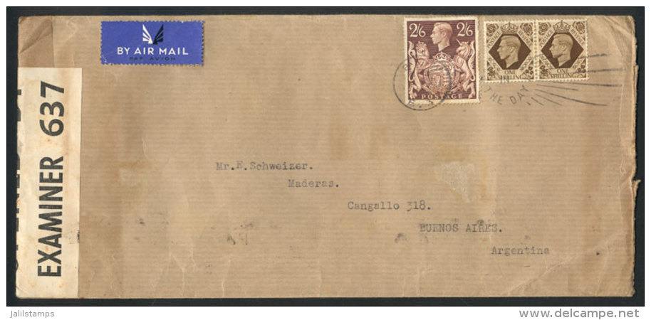 Airmail Cover Sent To Argentina In AU/1940, With Censor Label, Very Nice! - Sonstige & Ohne Zuordnung
