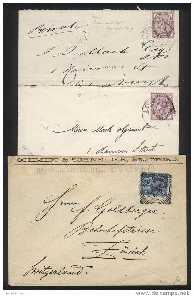 3 Covers Posted Between 1887 And 1895, The Older One Franked With A Stamp With 'GLF' PERIN, VF Quality! - Sonstige & Ohne Zuordnung