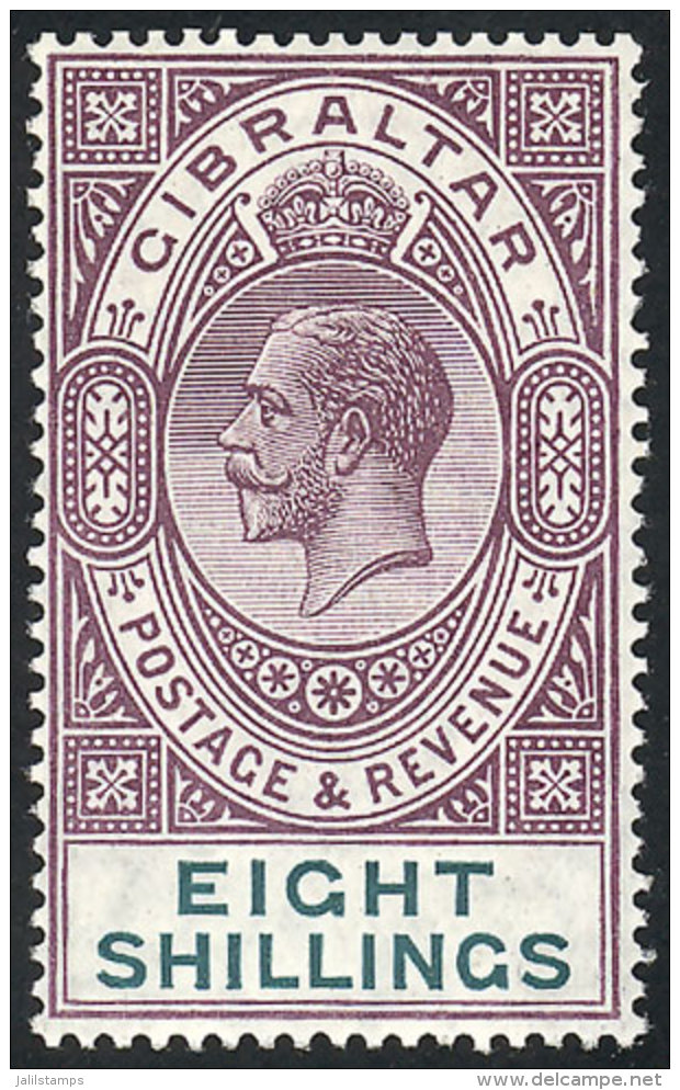 Sc.74, 1912 8S. Violet And Green, Mint Very Lightly Hinged, VF Quality, Catalog Value US$100. - Gibraltar