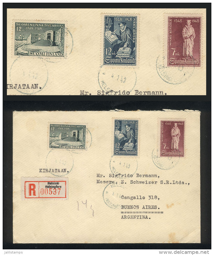 Registered Cover Sent From Helsinki To Argentina On 4/JA/1949 With Very Nice Postage! - Autres & Non Classés