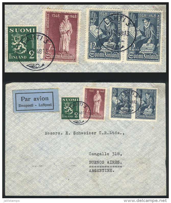 Airmail Cover Sent From Lahti To Argentina On 14/OC/1948, Handsome Postage, VF Quality! - Autres & Non Classés