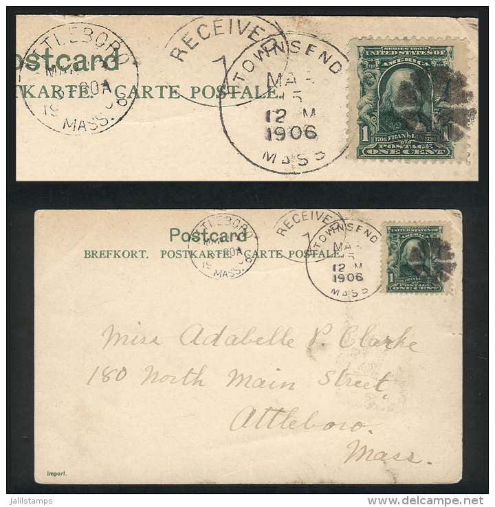 PC With View Of A Town In Finland, Sent WITHOUT POSTAGE From TOWNSEND To Attleboro On 15/MAR/1906, Upon Destination... - Poststempel