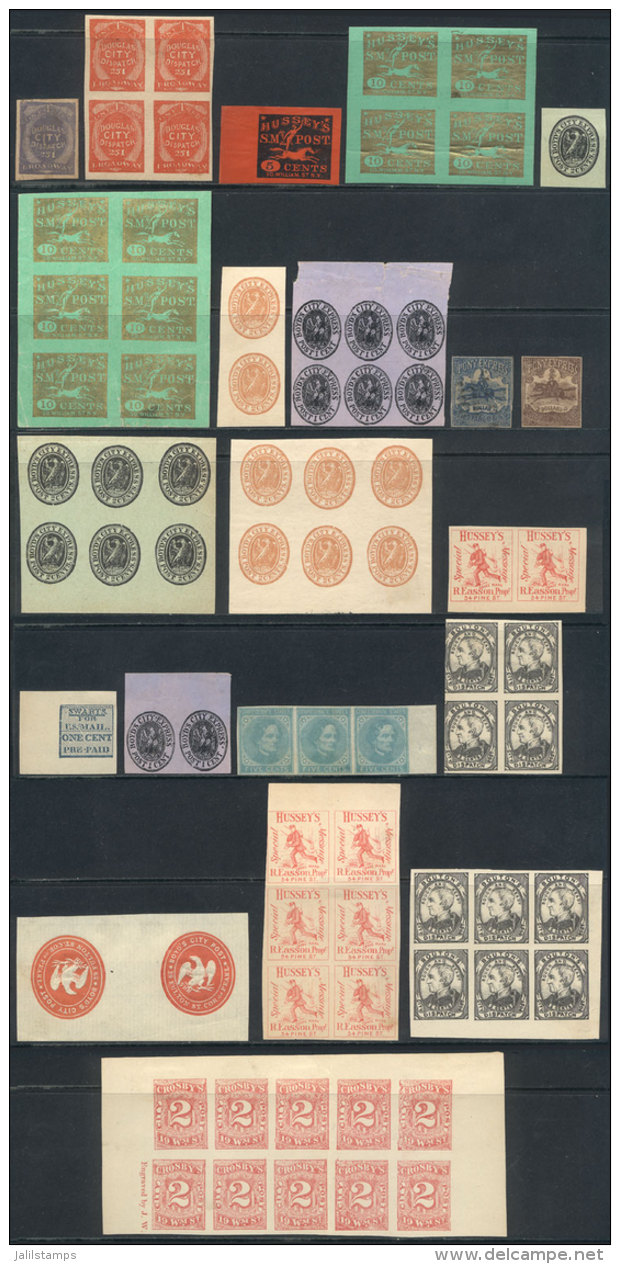 Lot Of Varied Stamps, Including Pairs, Blocks Of 4 And Larger, Very Fine General Quality. Several Can Be Reprints... - Lokalausgaben