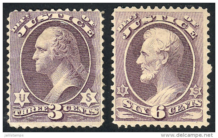 Sc.O106/O107, Justice Dept., Cmpl. Set Of 2 Mint Values, With Minor Defects On Back, Good Fronts, Catalog Value... - Service