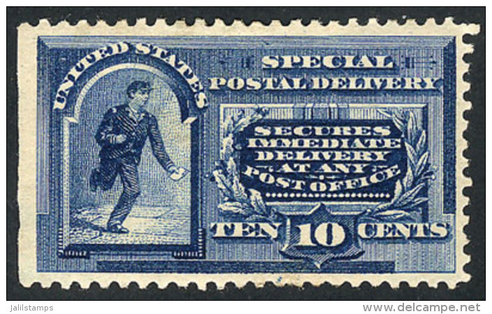 Sc.E2, 1888 10c. Blue, Mint Original Gum, VF Quality, Catalog Value US$500. - Express & Recommandés