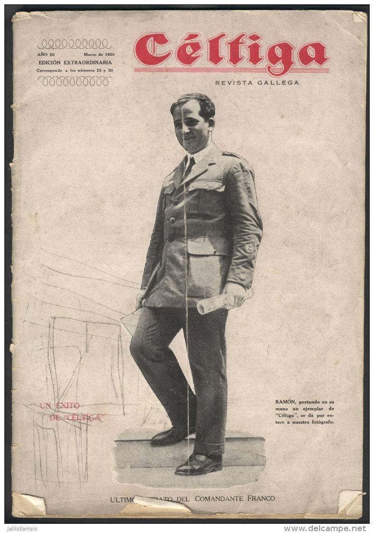 Magazine 'Céltiga' Edited By The Galician Center Of Buenos Aires, March 1926 Issue Featuring Aviator... - Ohne Zuordnung