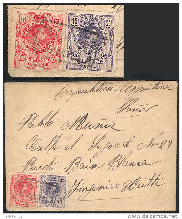 Cover (with Its Original Letter) Sent From SOTO DE CAMPO To Argentina On 26/AU/1913, Franked With 25c., With... - Sonstige & Ohne Zuordnung