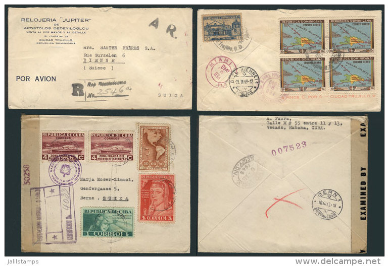 7 Covers Sent To Switzerland Between 1940 And 1952, Some With Censor Marks, Nice Postages, Very Fine Quality,... - Sonstige & Ohne Zuordnung