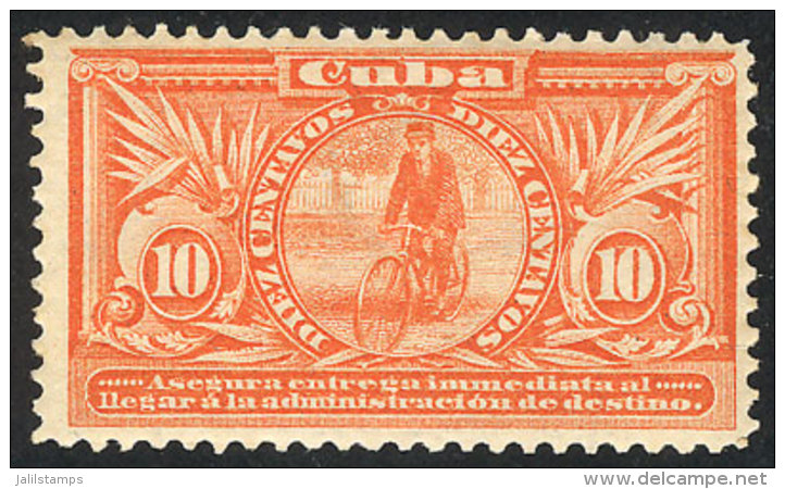 Sc.E2, 1899 10c. Orange (bicycle Messenger, Inscribed 'immediata'), Mint Lightly Hinged, VF Quality, Catalog Value... - Timbres Express