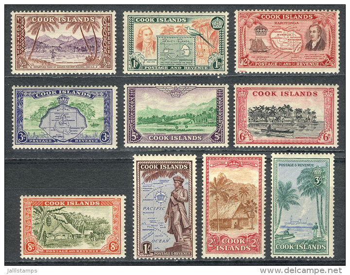 Sc.131/140, 1949 Maps And Ships, Cmpl. Set Of 10 Unmounted Values (a Low Value With High Mark), Catalog Value... - Cookinseln