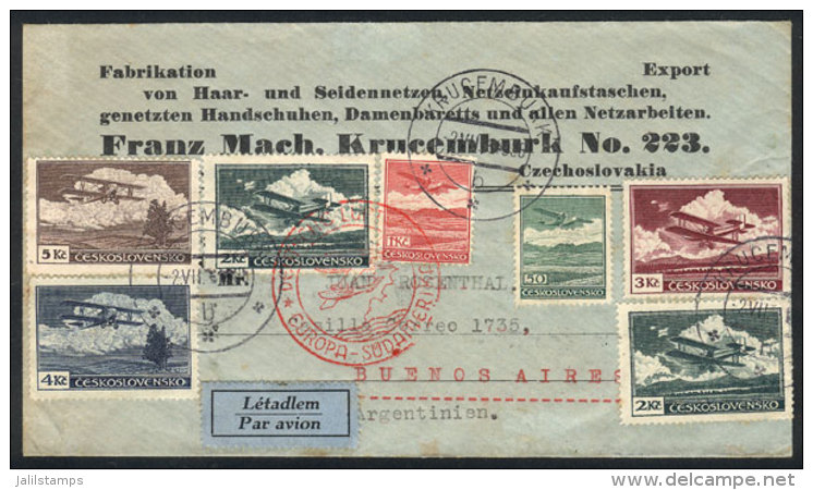 Airmail Cover Sent From Krucemburk To Argentina On 2/JUL/1938, By Germany DLH, Franked With 17.50K., VF Quality,... - Autres & Non Classés