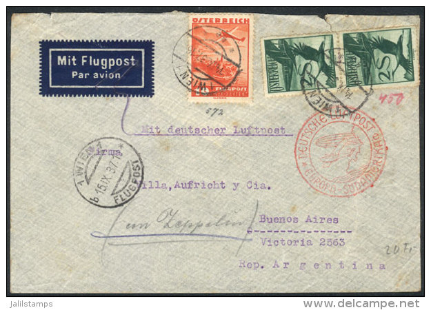 Airmail Cover Sent From Wien To Buenos Aires On 14/SE/1937 Via German Mail, Fine Quality! - Sonstige & Ohne Zuordnung