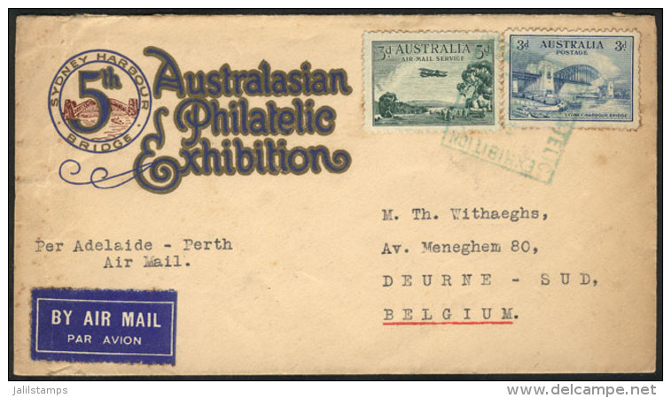 Cover Franked With 6p., Sent In April 1932 Via "ADELAIDE - PERTH" Airmail To Belgium, With Deurne Arrival Backstamp... - Autres & Non Classés