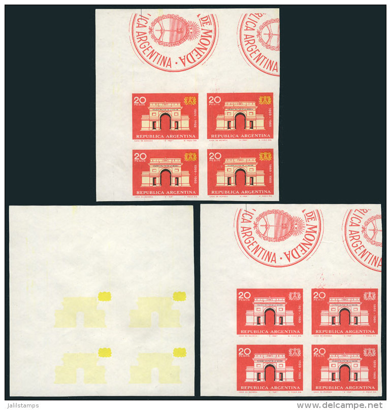 GJ.1484P, Military Academy, Corner IMPERFORATE BLOCK OF 4 (catalog Value US$240), Along 2 Other Imperforate Blocks... - Autres & Non Classés