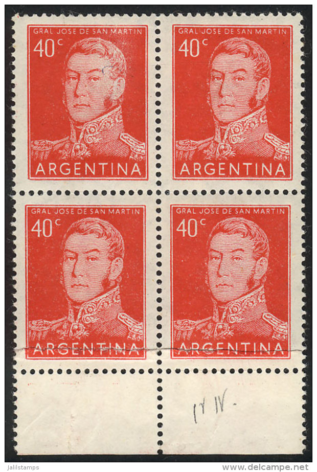 GJ.1040, Block Of 4, The Lower Stamps On JOINT PAPER (end-of-roll Splice), VF! - Sonstige & Ohne Zuordnung