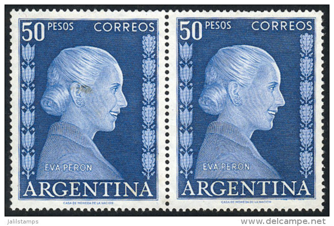 GJ.1022, High Value Of The Eva Perón Issue, Pair, Mint No Gum, Fine Quality! - Sonstige & Ohne Zuordnung