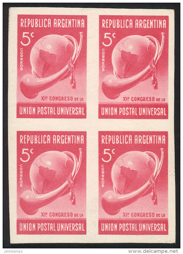 GJ.823, 1939 UPU Congress, TRIAL COLOR PROOF, Imperforate Block Of 4 Printed On Paper, VF Quality! - Sonstige & Ohne Zuordnung