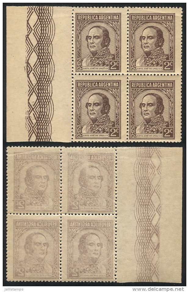 GJ.804, Block Of 4 With Variety: Offset Impression On Back, VF! - Sonstige & Ohne Zuordnung