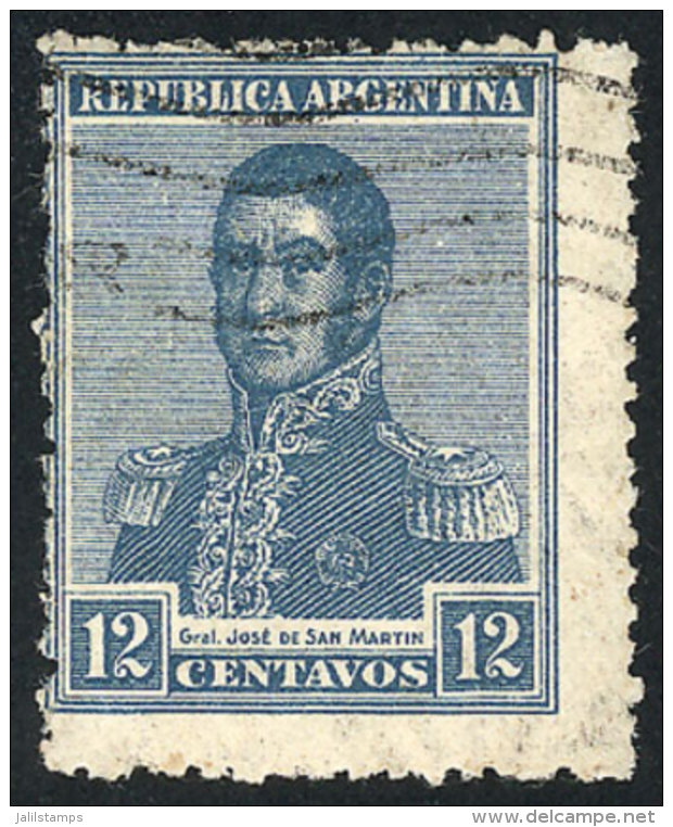 GJ.518, 1920 San Martín 12c. With FISCAL SUN Watermark, Used, Very Fine Quality, Rare, Catalog Value US$200. - Autres & Non Classés