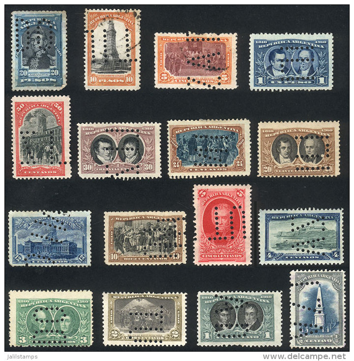 GJ.300/315, 1910 Centenary Of The May Revolution, Cmpl. Set Of 16 Values With Bulk Mail Cancellation, With... - Autres & Non Classés