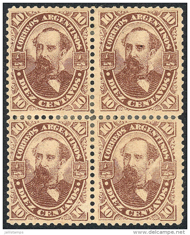 GJ.86, 1888 10c. Avellaneda, Mint Block Of 4 Of Very Fine Quality, Catalog Value US$160+ - Sonstige & Ohne Zuordnung