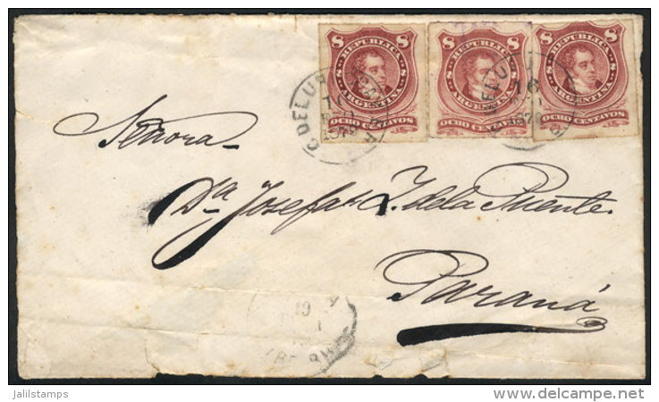 GJ.49, 3 Examples Franking A Cover Sent From CONCEPCIÓN DEL URUGUAY To Paraná On 16/JA/1879, Very... - Sonstige & Ohne Zuordnung